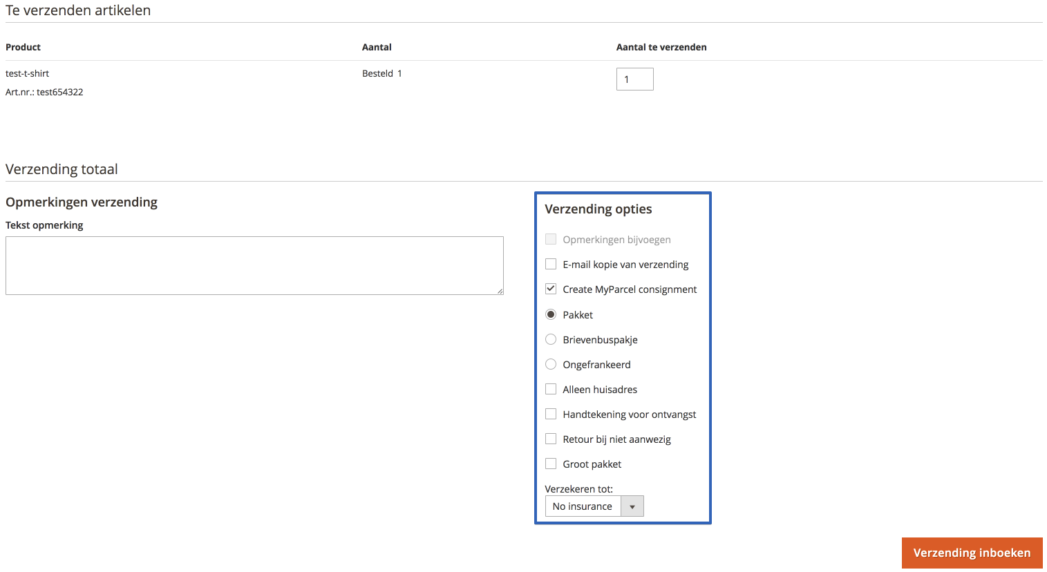 Magento aanpassing verzendmethode opties