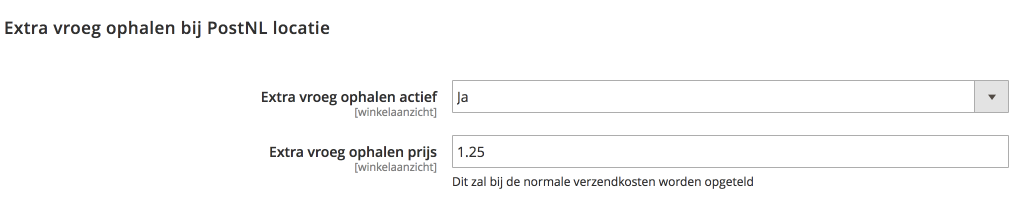 Magento extra vroeg postnl