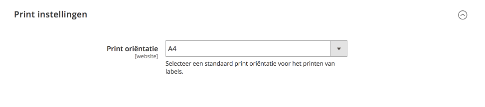 Magento print opties