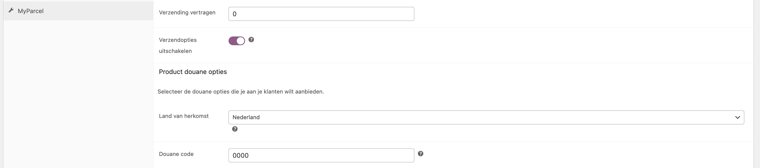 MyParcel WooCommerce plugin instellingen op productniveau 2