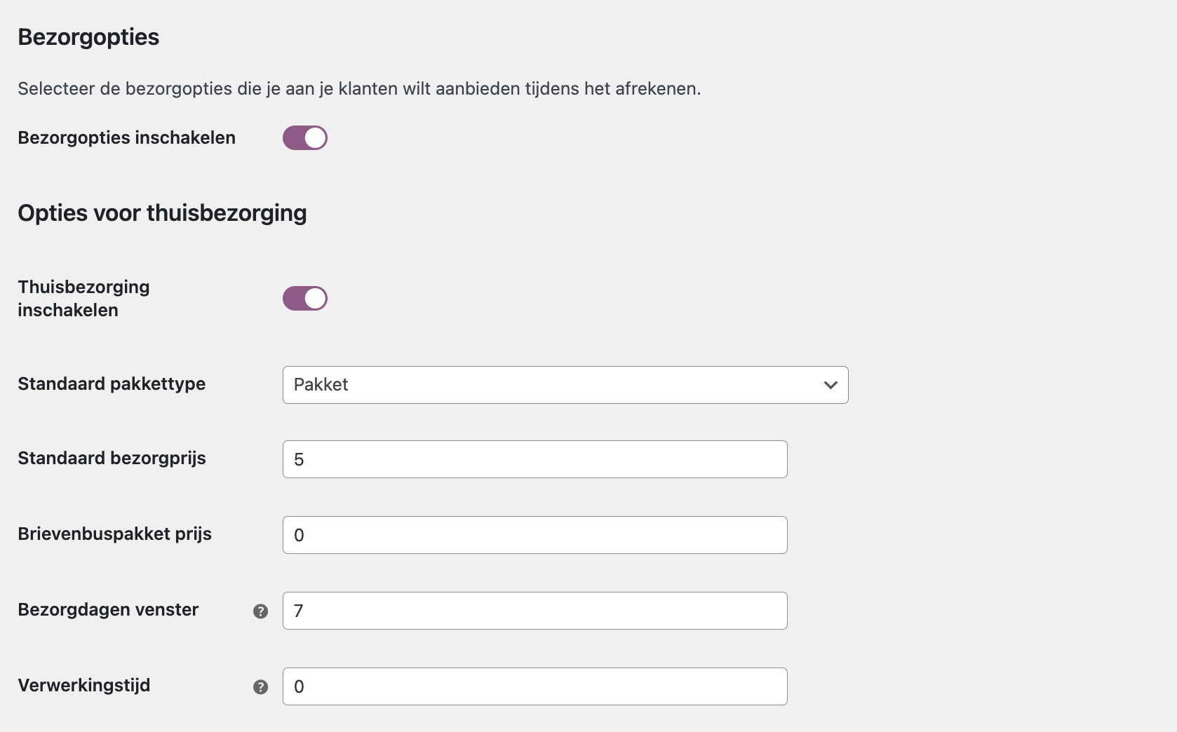 MyParcel WooCommerce plugin standaard exportinstellingen DHL for you retour