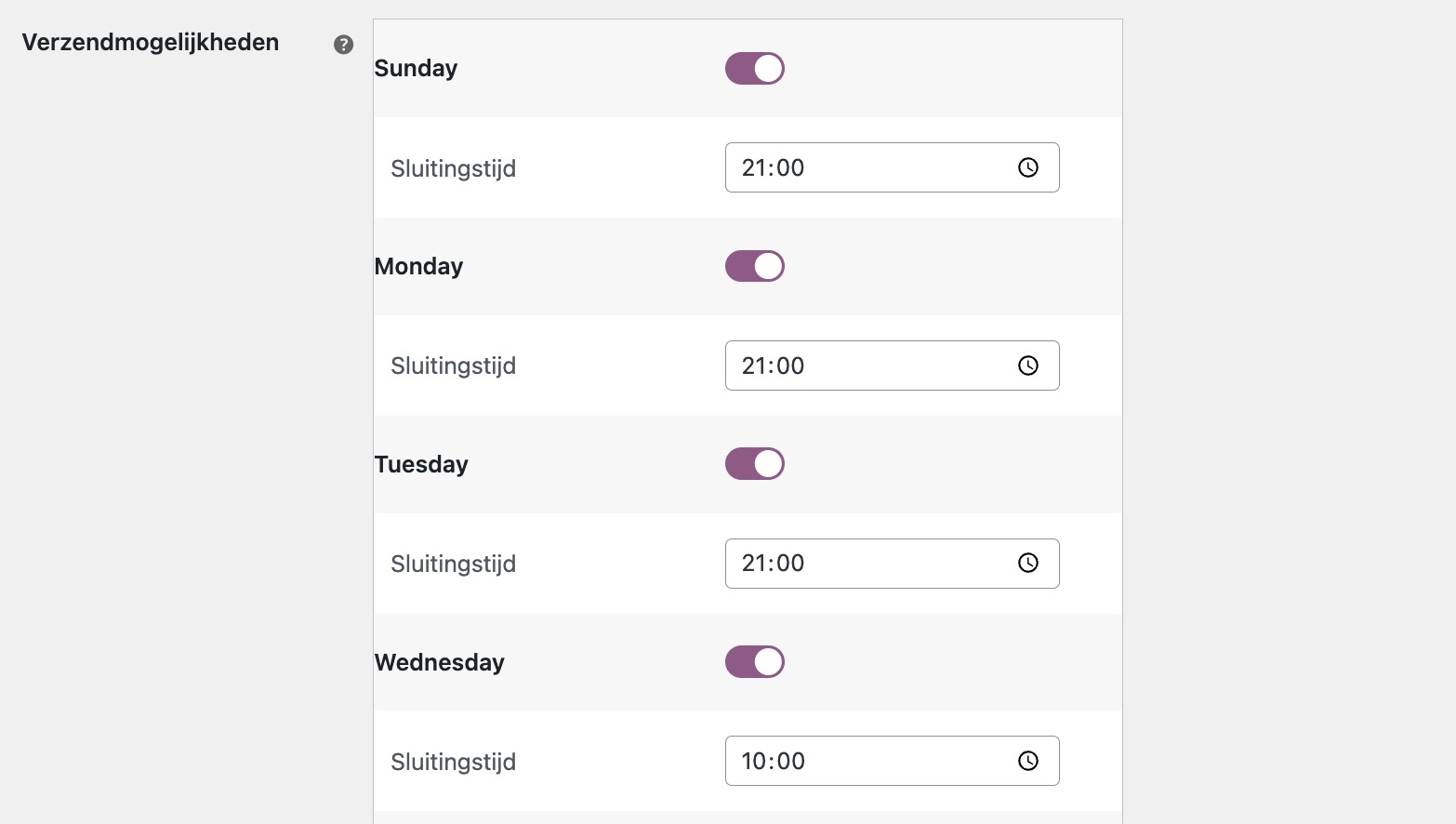 MyParcel WooCommerce plugin instellingen voor PostNL verzendmogelijkheden